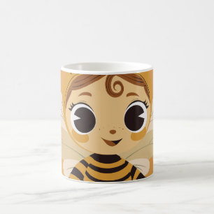 Cute Little Bumblebee Girl Character Illustration  Coffee Mug