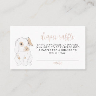 Cute Little Bunny Baby Shower Diaper Raffle Card
