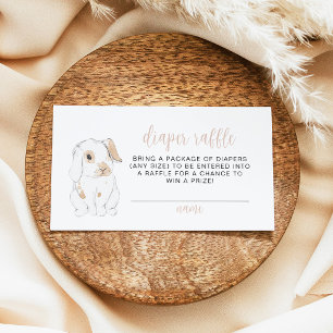 Cute Little Bunny Baby Shower Diaper Raffle Card