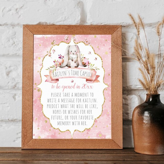 Cute Little Bunny Birthday Party Time Capsule Game Poster (Creator Uploaded)