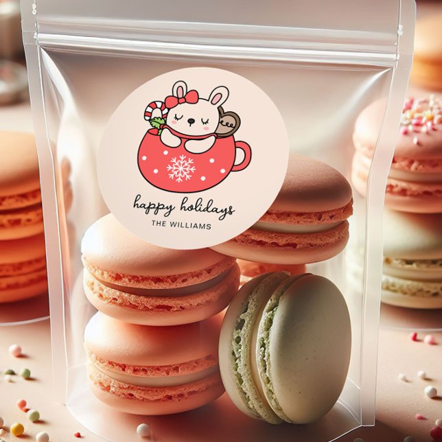 Cute Little Bunny Christmas Holiday Custom Sticker (Creator Uploaded)