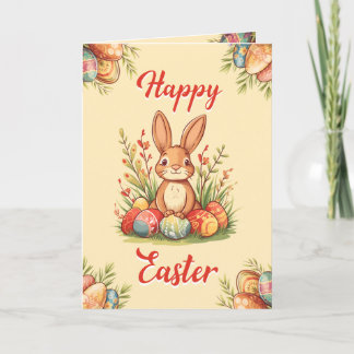 Cute Little Bunny Happy Easter Holiday Card
