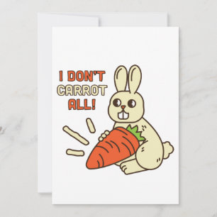 Cute Little Bunny Holding Its Carrot Invitation