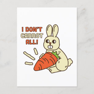 Cute Little Bunny Holding Its Carrot Postcard