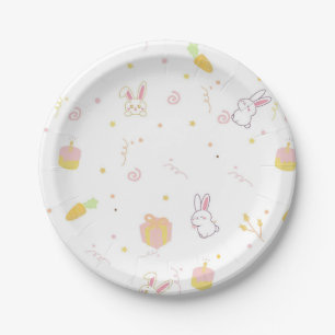 Cute Little Bunny Paper Plates Hop Two It Birthday
