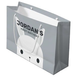 Cute Little Bunny Rabbit Birthday Large Gift Bag