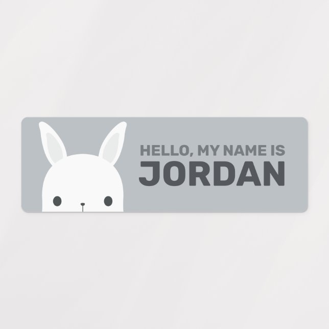 Cute Little Bunny Rabbit with Personalised Name (Design 1)