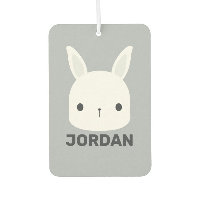 Cute Little Bunny Rabbit with Personalised Name  Car Air Freshener (Front)