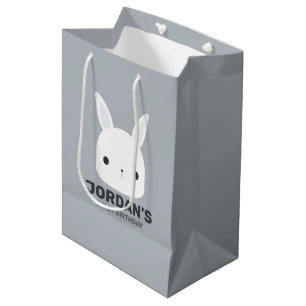 Cute Little Bunny Rabbit with Personalised Name Medium Gift Bag