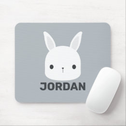 Cute Little Bunny Rabbit with Personalised Name Mouse Pad