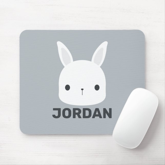 Cute Little Bunny Rabbit with Personalised Name Mouse Pad (With Mouse)