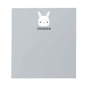 Cute Little Bunny Rabbit with Personalised Name Notepad