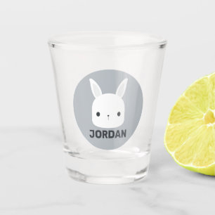 Cute Little Bunny Rabbit with Personalised Name Shot Glass