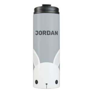 Cute Little Bunny Rabbit with Personalised Name Thermal Tumbler