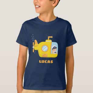 Cute Little Captain Submarine Boys Tee