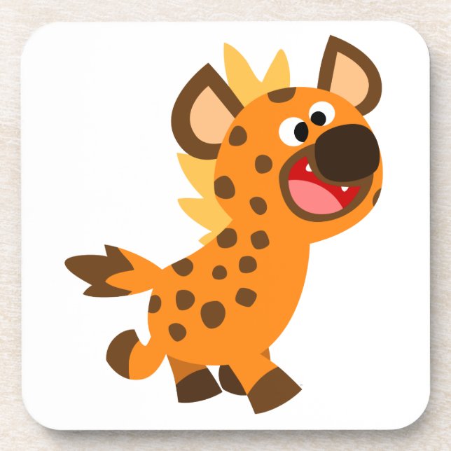 Cute Little Cartoon Hyena Coasters Set (Front)