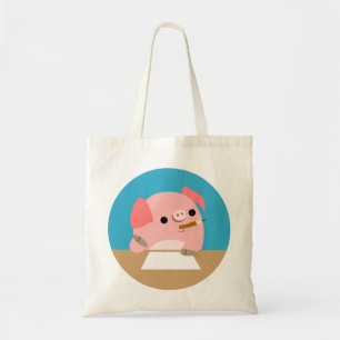 Cute Little Cartoon Pig "Writer's Block" Bag