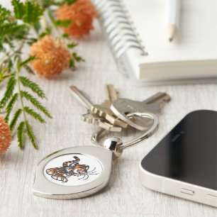 Cute Little Cartoon Tiger Metal Keychain