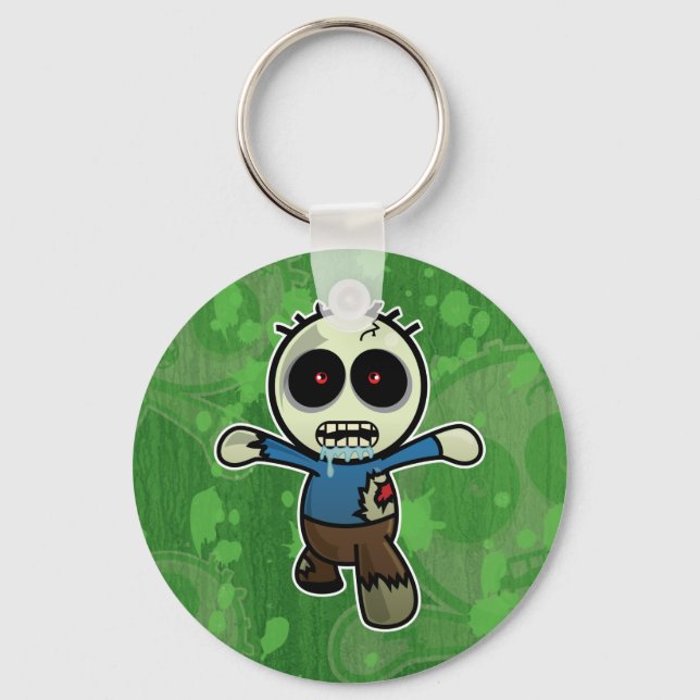 Cute Little Cartoon Zombie Key Ring (Front)