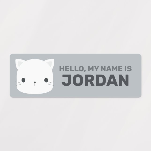 Cute Little Cat with Personalised Name (Design 1)