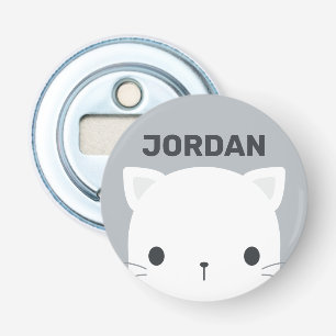 Cute Little Cat with Personalised Name Bottle Opener