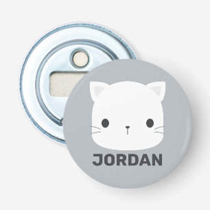 Cute Little Cat with Personalised Name Bottle Opener