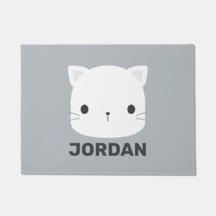 Cute Little Cat with Personalised Name Doormat
