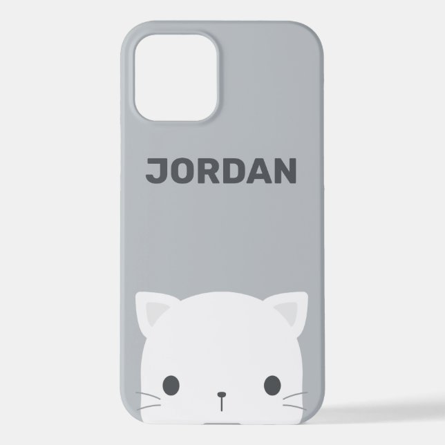 Cute Little Cat with Personalised Name  iPhone Case (Back)