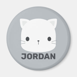 Cute Little Cat with Personalised Name Magnet
