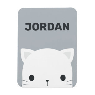 Cute Little Cat with Personalised Name Magnet