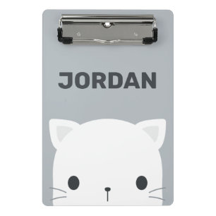 Cute Little Cat with Personalised Name Mini Clipboard