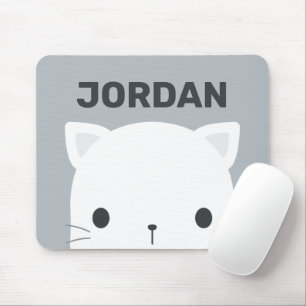 Cute Little Cat with Personalised Name Mouse Pad