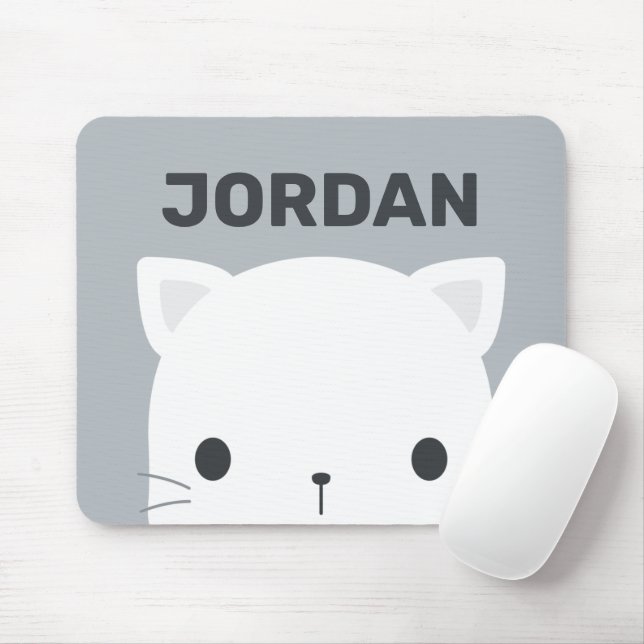 Cute Little Cat with Personalised Name Mouse Pad (With Mouse)