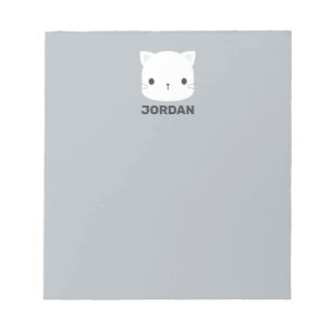 Cute Little Cat with Personalised Name Notepad