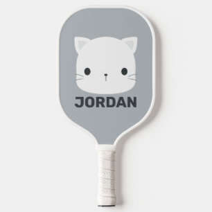 Cute Little Cat with Personalised Name Pickleball Paddle
