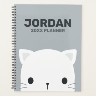 Cute Little Cat with Personalised Name Planner