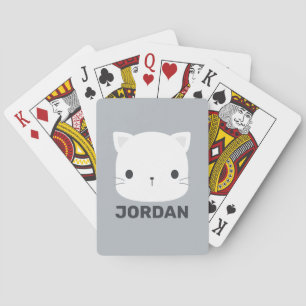 Cute Little Cat with Personalised Name Playing Cards