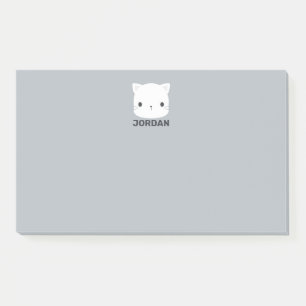 Cute Little Cat with Personalized Name Post-it Notes