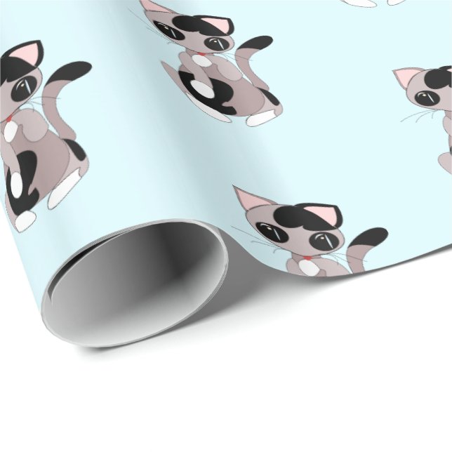 Cute Little Cat Wrapping Paper (Roll Corner)