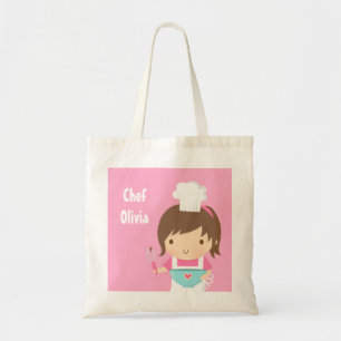 Cute Little Chef Baker Girl Personalised Tote Bag