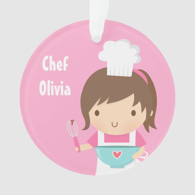 Cute Little Chef Baker Girls Room Decor Ornament (Front)