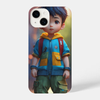 cute little chibi boy iPhone 14 case