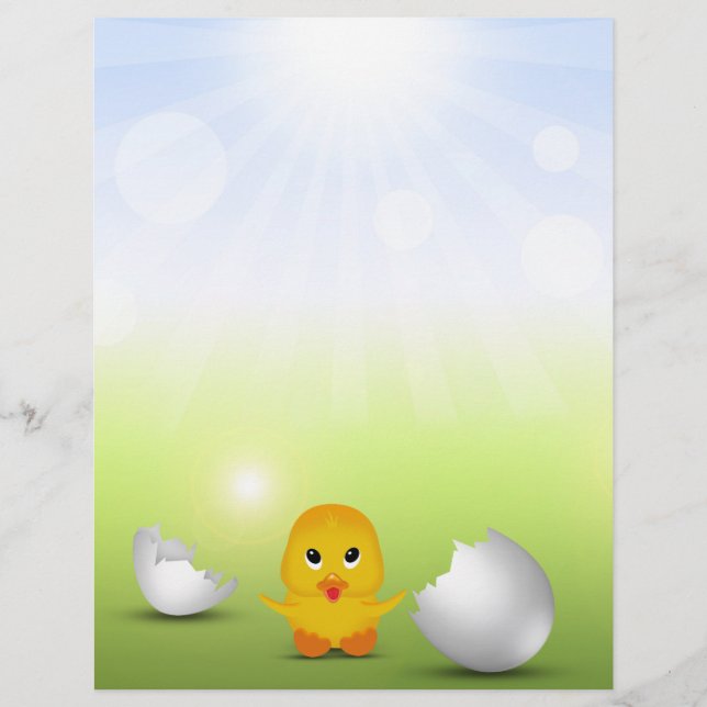 Cute Little Chick - Kids Letterhead Stationery (Front)