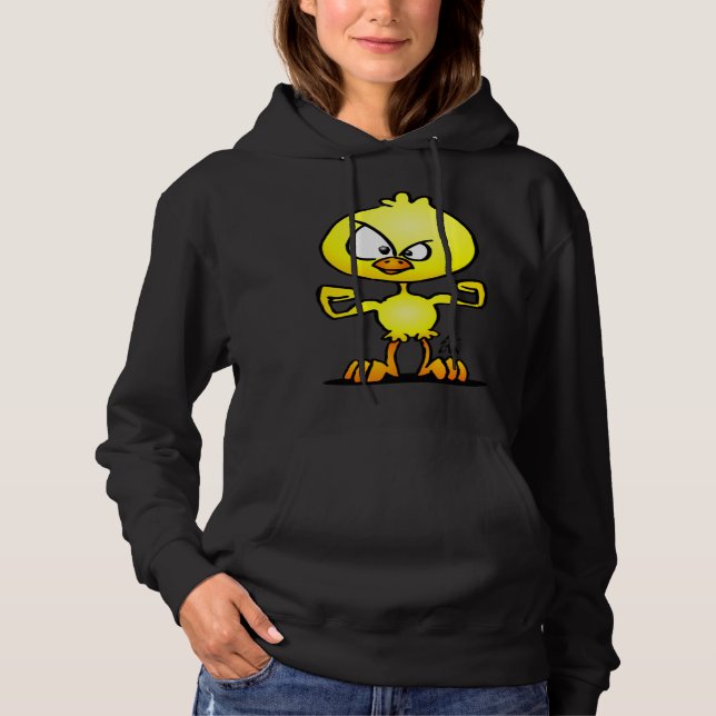 Cute Little Chick Showing Off Its Muscles Hoodie (Front)