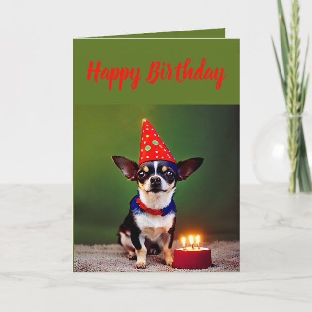 Cute Little Chihuahua Birthday Card (Front)