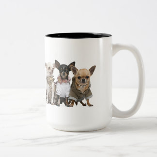 Cute little Chihuahuas Two-Tone Coffee Mug