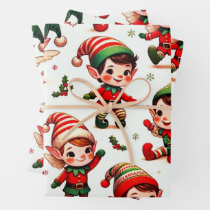 Cute Little Christmas Elf Wrapping Paper
