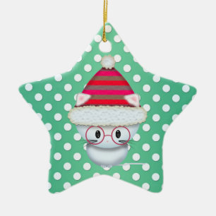 Cute Little Christmas Kitten Ceramic Tree Decoration