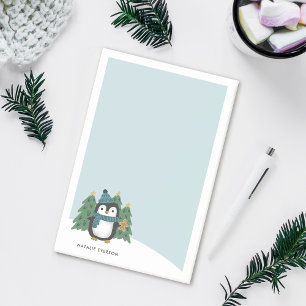 Cute Little Christmas Penguin Name Post-it Notes