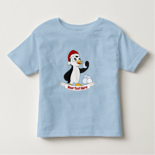 Cute little Christmas penguin with a snowball Todd Toddler T-Shirt